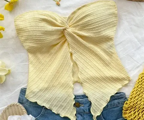 Arabella Twist Knot Cropped Tube Top
